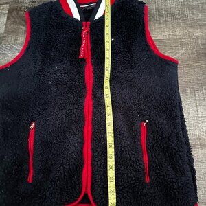Tommy Hilfiger Navy Blue Womens Soft Sherpa Vest Full Zip Size S/P